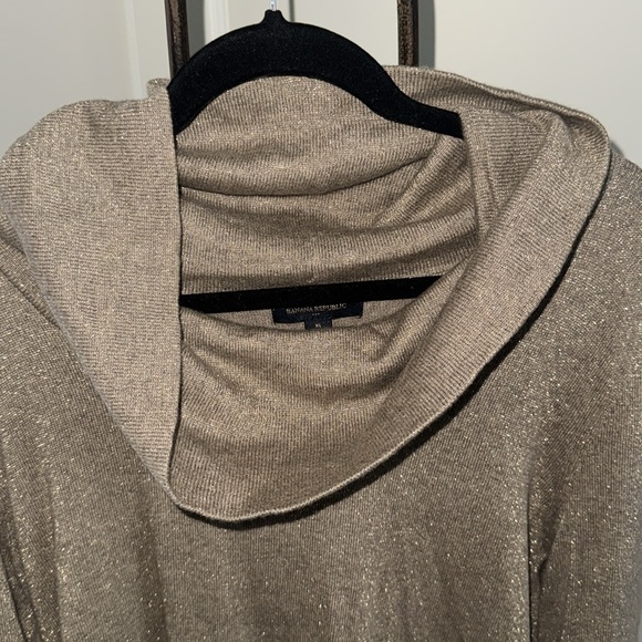 Banana Republic Cowl Neck Women's Sparkling Tan Sweater - Picture 2 of 6
